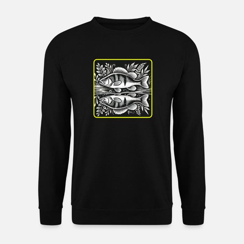 Perch Angler Silhouette Design - Unisex Sweatshirt - black