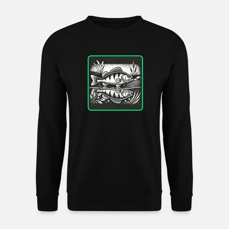Perch predatory fish design - Unisex Sweatshirt - black