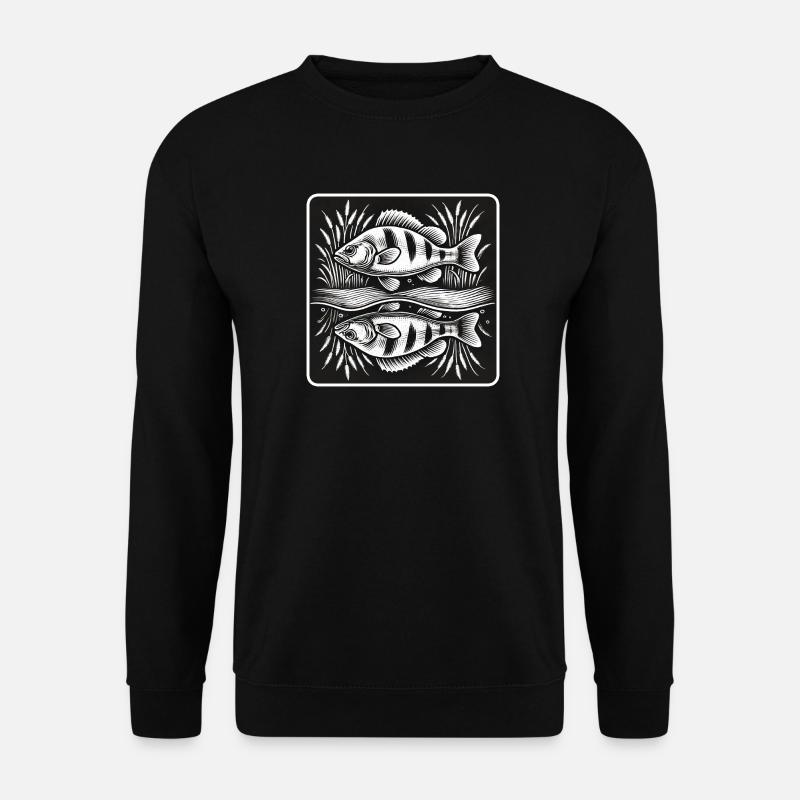 Perch fish angel design - Unisex Sweatshirt - black