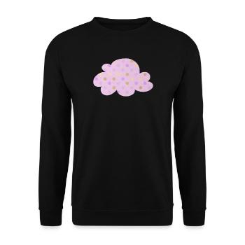 Cloud Dots Dots Chambre d’enfant Météo Rose Fille - Sweat-shirt Unisexe - noir - Devant - Alina (178cm) & Michal (187cm)