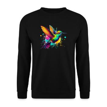 Kolibri - Unisex Pullover - Schwarz - Vorne - Alina (178cm) & Michal (187cm)