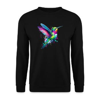 Hummingbird - Unisex Sweatshirt - black - Front - Alina (178cm) & Michal (187cm)