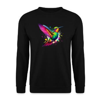 Hummingbird - Unisex Sweatshirt - black - Front - Alina (178cm) & Michal (187cm)