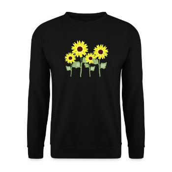 Sunflower Bouquet Yellow Coloring - Unisex Sweatshirt - black - Front - Alina (178cm) & Michal (187cm)