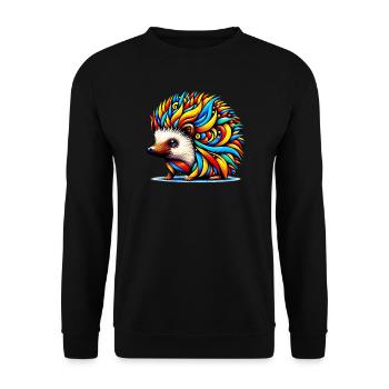 Hedgehog - Unisex Sweatshirt - black - Front - Alina (178cm) & Michal (187cm)