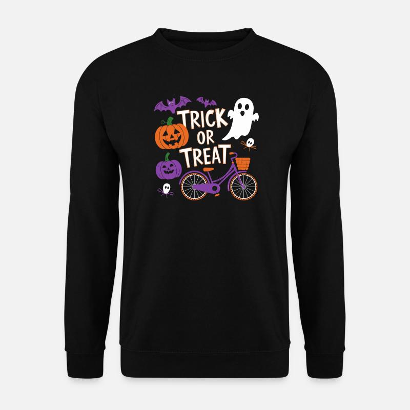 Halloween Fahrrad Süßes oder Saures Design - Unisex Pullover - Schwarz