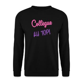 COLLEAGUE. RETIREMENT. RETIREMENT. RETIRED - Unisex Sweatshirt - black - Front - Alina (178cm) & Michal (187cm)