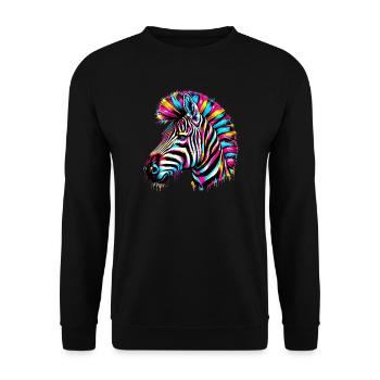Zebra - Unisex Pullover - Schwarz - Vorne - Alina (178cm) & Michal (187cm)