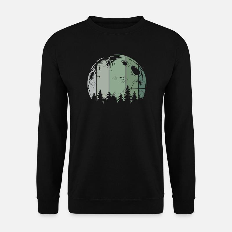 Mond Wald Baum retro vintage Symbol Logo - Unisex Pullover - Schwarz