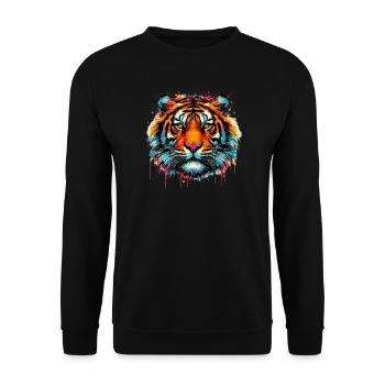 Tigre - Sweat-shirt Unisexe - noir - Devant - Alina (178cm) & Michal (187cm)