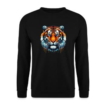 Tigre - Sweat-shirt Unisexe - noir - Devant - Alina (178cm) & Michal (187cm)