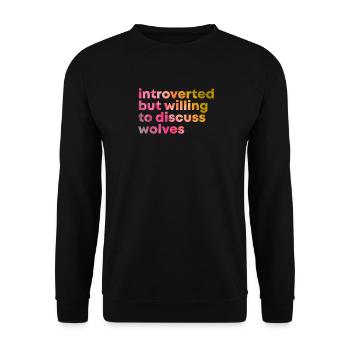Wolf - Unisex Pullover - Schwarz - Vorne - Alina (178cm) & Michal (187cm)