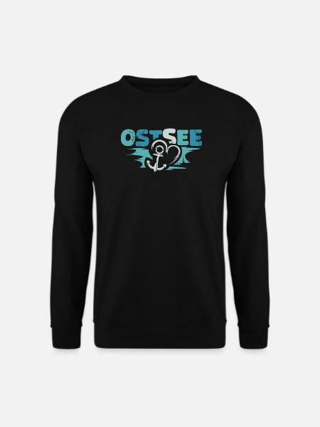 Ostsee Anker retro Liebe Herz vintage Symbol Logo - Unisex Pullover - Schwarz