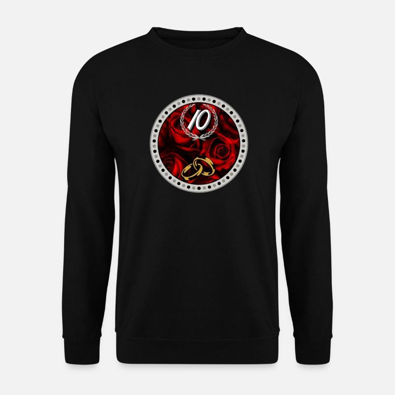 Zehnter Jubiläumsring Rosen - Unisex Pullover - Schwarz