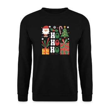 Festive Christmas Icon Set for Apparel - Unisex Sweatshirt - black - Front - Alina (178cm) & Michal (187cm)