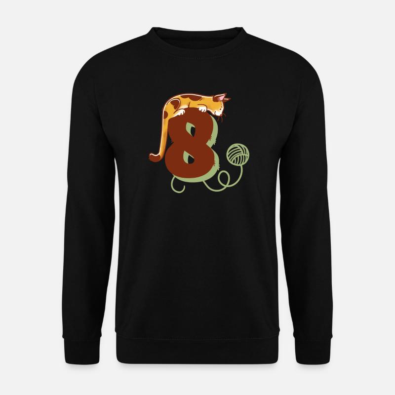 Katze Zahl 8 - Unisex Pullover - Schwarz