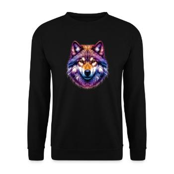 Wolf - Unisex Sweatshirt - black - Front - Alina (178cm) & Michal (187cm)