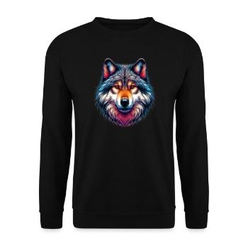 Wolf - Unisex Sweatshirt - black - Front - Alina (178cm) & Michal (187cm)