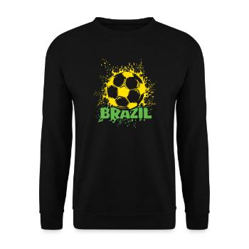 Brésil Football Explosion Brésil Joueur de football Fan - Sweat-shirt Unisexe - noir - Devant - Alina (178cm) & Michal (187cm)