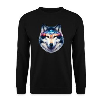 Wolf - Unisex Sweatshirt - black - Front - Alina (178cm) & Michal (187cm)