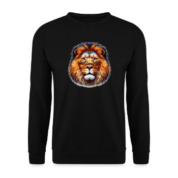 Lion - Unisex Sweatshirt - black - Front - Alina (178cm) & Michal (187cm)