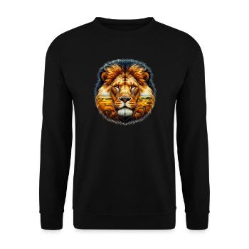 Lion - Unisex Sweatshirt - black - Front - Alina (178cm) & Michal (187cm)
