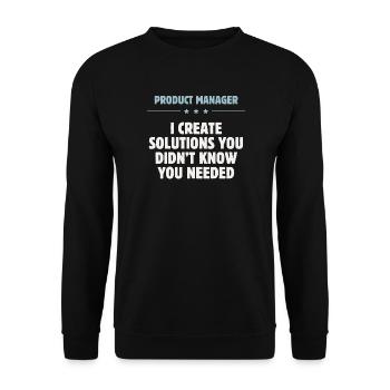 Product Manager - Solutions - Unisex Pullover - Schwarz - Vorne - Alina (178cm) & Michal (187cm)