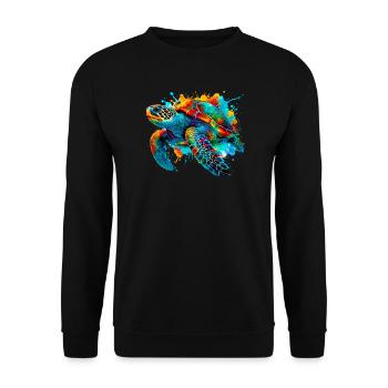 Turtle - Unisex Sweatshirt - black - Front - Alina (178cm) & Michal (187cm)