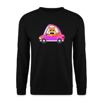 Hamster Car - Unisex Sweatshirt - black - Front - Alina (178cm) & Michal (187cm)