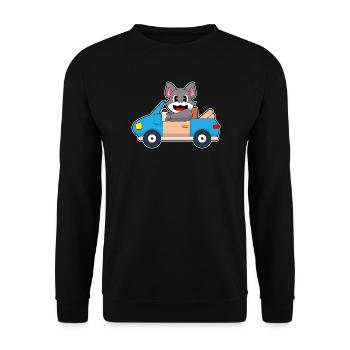 Cat Car - Unisex Sweatshirt - black - Front - Alina (178cm) & Michal (187cm)