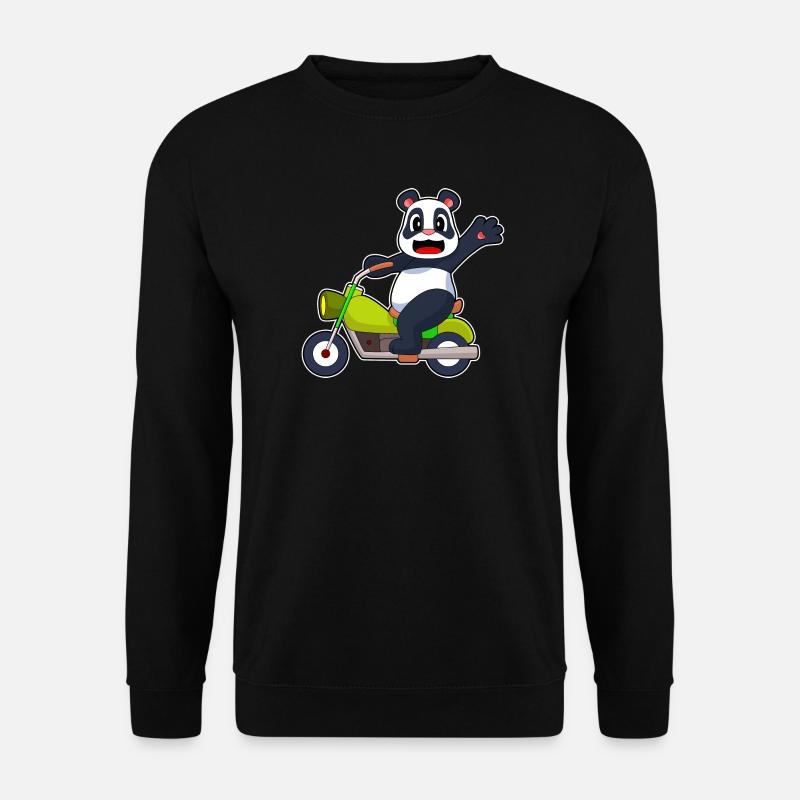 Panda Motorrad - Unisex Pullover - Schwarz