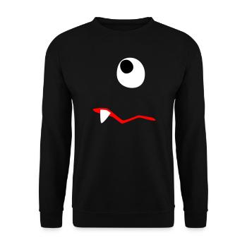 Monster Halloween traurig Comic Zombie Zahn Zyklop - Unisex Pullover - Schwarz - Vorne - Alina (178cm) & Michal (187cm)