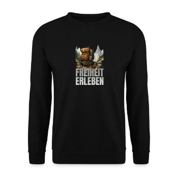 Freiheit erleben - Unisex Pullover - Schwarz - Vorne - Alina (178cm) & Michal (187cm)