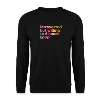 K Pop - Sweat-shirt Unisexe - noir - Devant - Alina (178cm) & Michal (187cm)