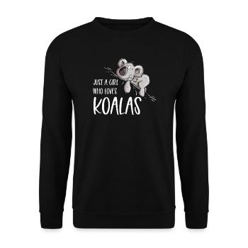 Juste une fille qui aime les koalas Koala Bear - Sweat-shirt Unisexe - noir - Devant - Alina (178cm) & Michal (187cm)