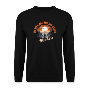 Im Einklang mit der Natur - Unisex Pullover - Schwarz - Vorne - Alina (178cm) & Michal (187cm)