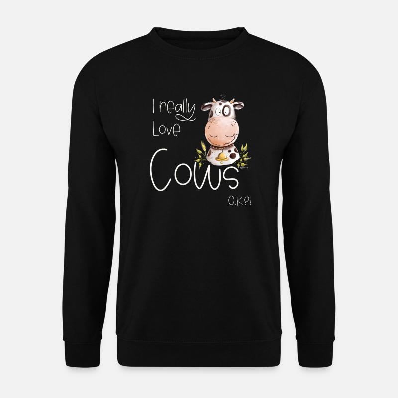 I Really Love Cows I Kuh Kühe Rind - Unisex Pullover - Schwarz