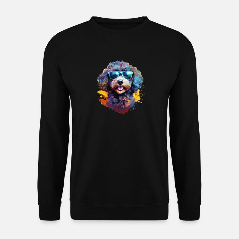 Kleinpudel mit Sonnenbrille - Unisex Pullover - Schwarz