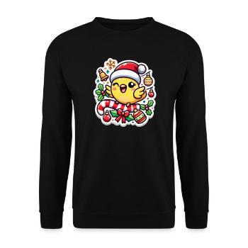 Puce de Canari de Noël - Sweat-shirt Unisexe - noir - Devant - Alina (178cm) & Michal (187cm)