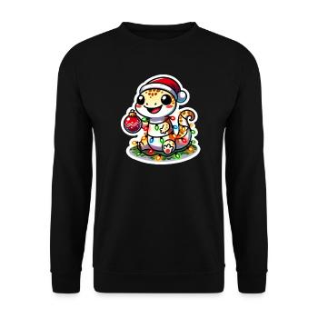 Gecko de Noël Glam - Sweat-shirt Unisexe - noir - Devant - Alina (178cm) & Michal (187cm)