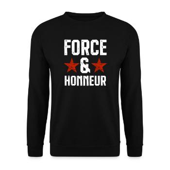 Force et honneur 1 - Sweat-shirt Unisexe - noir - Devant - Alina (178cm) & Michal (187cm)