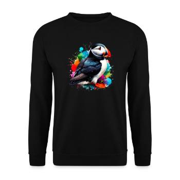 Papageitaucher - Unisex Pullover - Schwarz - Vorne - Alina (178cm) & Michal (187cm)