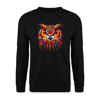 Owl - Unisex Sweatshirt - black - Front - Alina (178cm) & Michal (187cm)