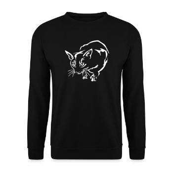 Abyssiner Cat "Black Edition" - Unisex Sweatshirt - black - Front - Alina (178cm) & Michal (187cm)