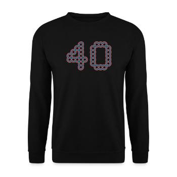 40. 40 ANS. 40e ANNIVERSAIRE. ANNIVERSAIRE 40 ANS. - Sweat-shirt Unisexe - noir - Devant - Alina (178cm) & Michal (187cm)