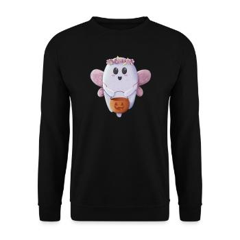 Süßer Geist bereit für Halloween - Unisex Pullover - Schwarz - Vorne - Alina (178cm) & Michal (187cm)