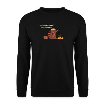 Nüsse für den Winter - Unisex Pullover - Schwarz - Vorne - Alina (178cm) & Michal (187cm)