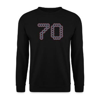 70. 70 YEARS. 70th ANNIVERSARY. 70 YEARS ANNIVERSARY. - Unisex Sweatshirt - black - Front - Alina (178cm) & Michal (187cm)