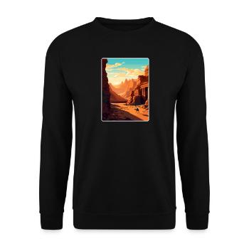 Petra Jordan Affiche de voyage Souvenir Carte Postale Peinture - Sweat-shirt Unisexe - noir - Devant - Alina (178cm) & Michal (187cm)