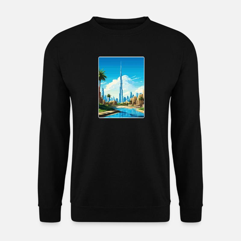 Dubai Skyline Illustration - Unisex Sweatshirt - black